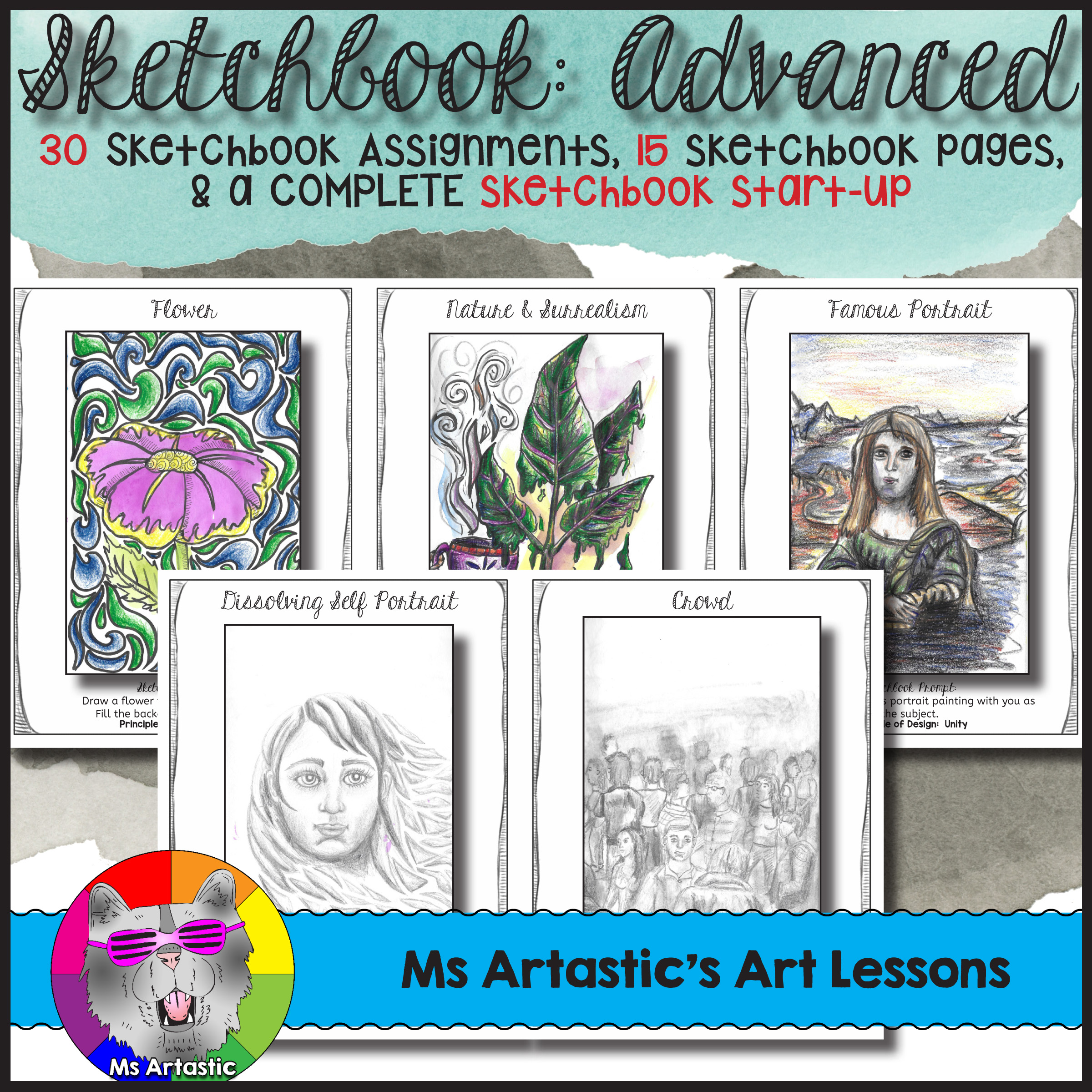 If you're able to set a routine for working on sketchbook assignments, set up expectations of experimentation and quality by using examples of completed sketchbook prompts, and have a unit plan with an aim of what you'll cover, then you should be able to implement sketchbooks into your classroom in a meaningful way.